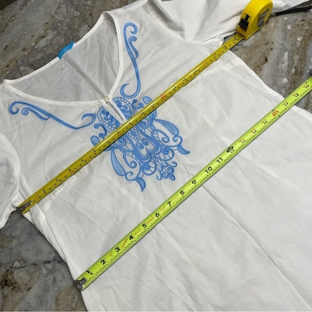 NWOT J. McLaughlin Embroidered Pembrooke Tunic Top White - Picture 7 of 12